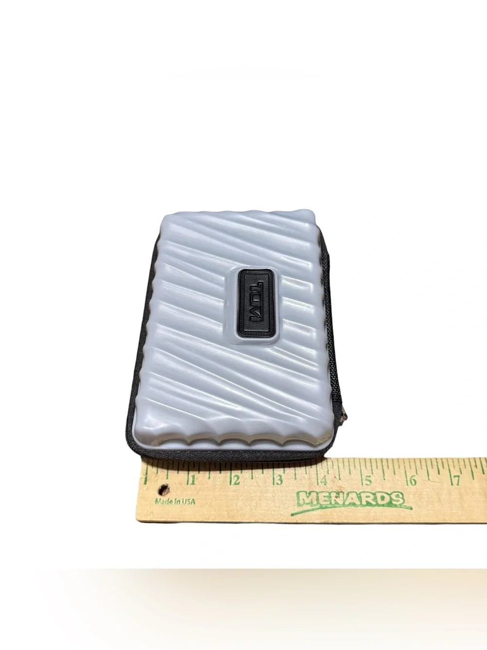 TUMI Delta Zip Around Travel Case Small 4”x6” Toiletry Hard Shell Makeup Gray
